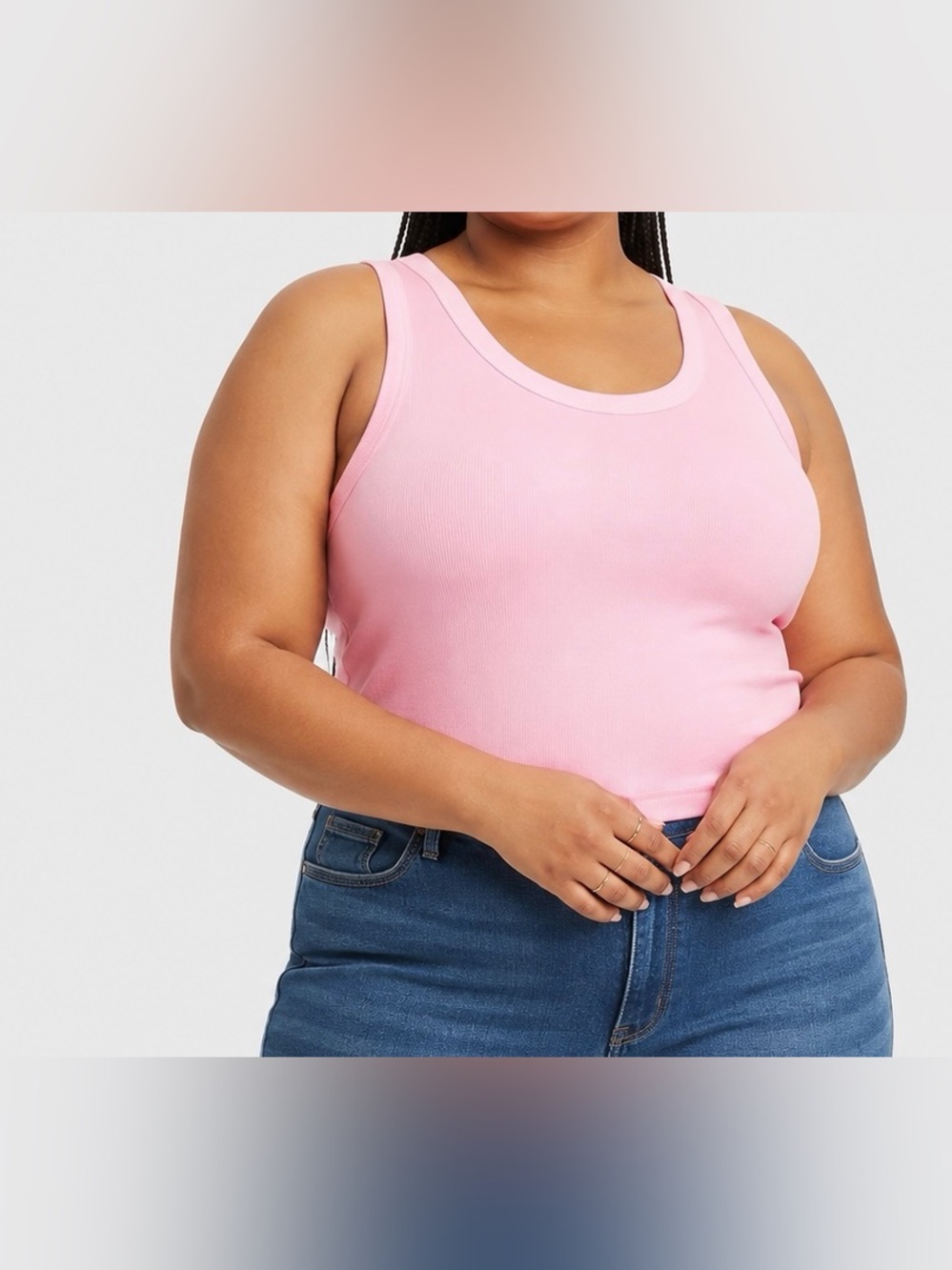 Universal Thread 4X Light Pink Scoop Neck Cropped Tank Top
